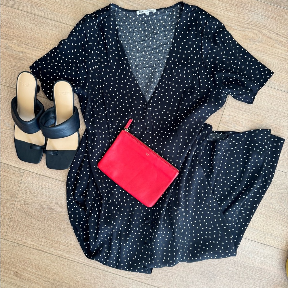 Black and White Polka Dot Reformation Dress